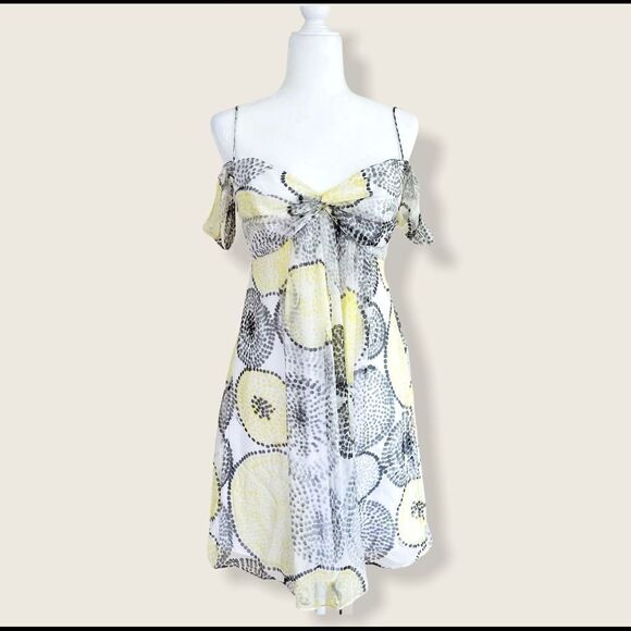 Vintage Milly NY Silk OTS Yellow Polka Dot Dress - Picture 12 of 12